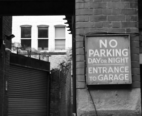 Old parking sign, off Deansgate, Manchester