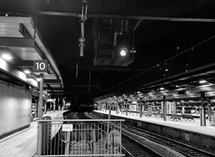 Leeds train station on a cold January night