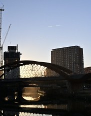 Sunset, Ordsall Chord bridge, Salford