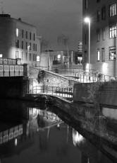Ancoats and the Rochdale Canal at twilight