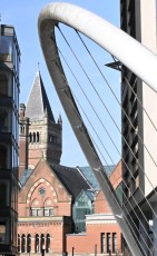 Manchester Crown Court Minshull Street seen from Piccadilly pedestrian bridge
