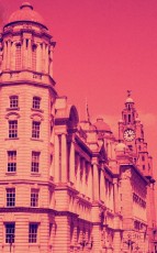 Port of Liverpool and Liver Buildings
Shot on redscale film