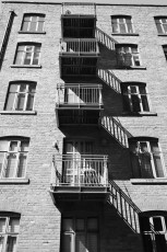 Fire escapes, off Chester Street, Manchester