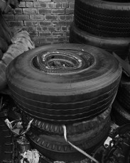Discarded tyres, Brunswick Place, North Docks, Liverpool