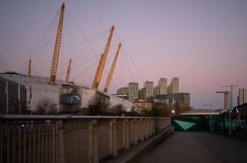 Sunset sky at the O2, London