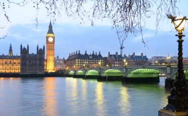 Sunset at Westminster Bridge, London